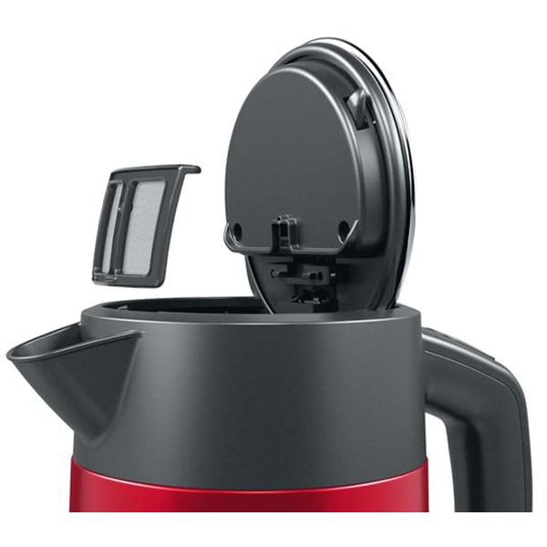Fierbator apa BOSCH DesignLine TWK4P434, 1.7l, 2400W, rosu-gri inchis 