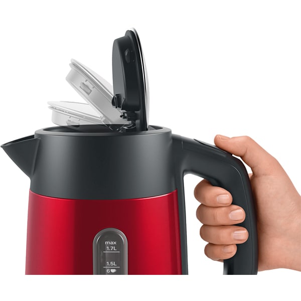 Fierbator apa BOSCH DesignLine TWK4P434, 1.7l, 2400W, rosu-gri inchis 