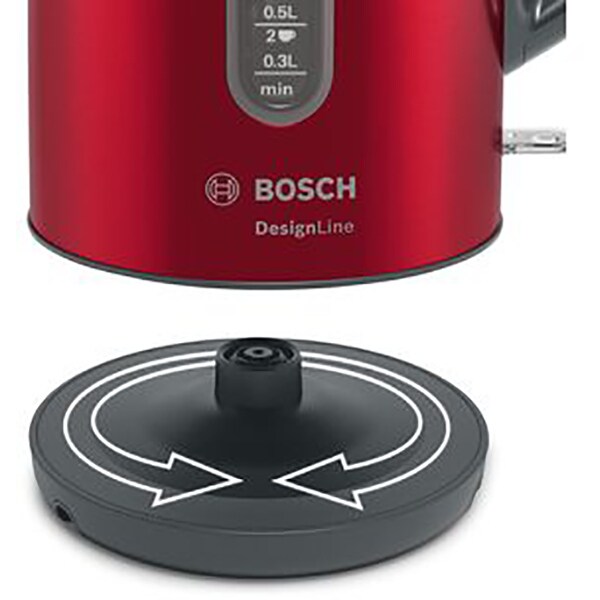 Fierbator apa BOSCH DesignLine TWK4P434, 1.7l, 2400W, rosu-gri inchis 