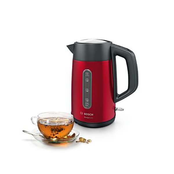Fierbator apa BOSCH DesignLine TWK4P434, 1.7l, 2400W, rosu-gri inchis 