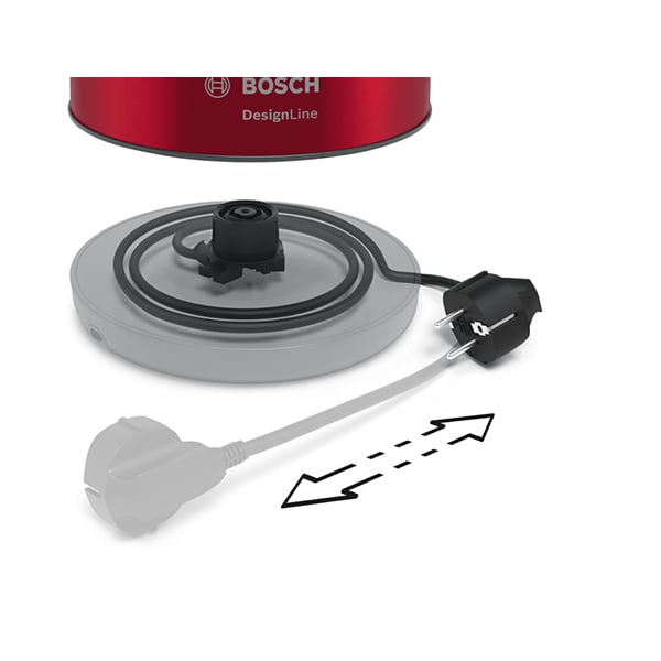 Fierbator apa BOSCH DesignLine TWK4P434, 1.7l, 2400W, rosu-gri inchis 