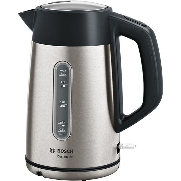 Fierbator apa BOSCH DesignLine TWK4P440, 1.7l, 2400W, argintiu-negru