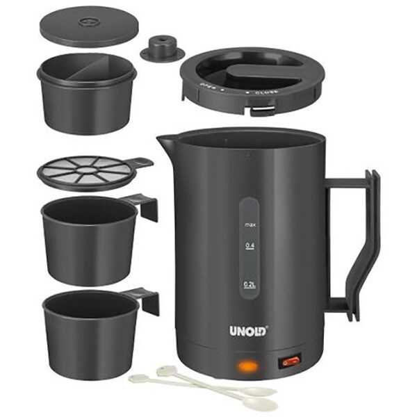 Fierbator voiaj UNOLD Travel Kettle To Go U8216, 0.5l, 1000W, gri inchis