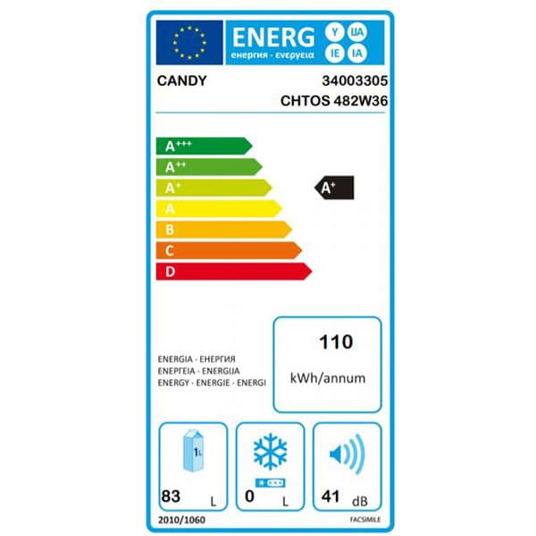 Frigider cu o usa CANDY CHTOS 482W36, 93 l, H 85 cm, Clasa A+, alb