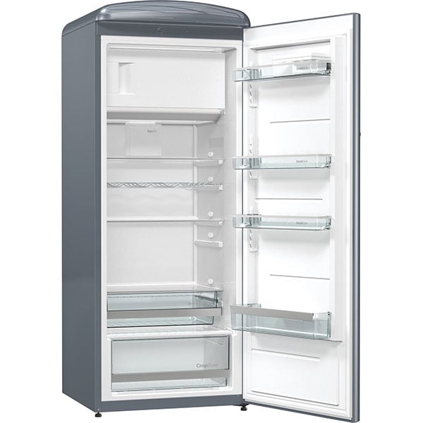 Frigider cu o usa GORENJE Retro ORB152X, 254 l, H 154 cm, Clasa A++, gri