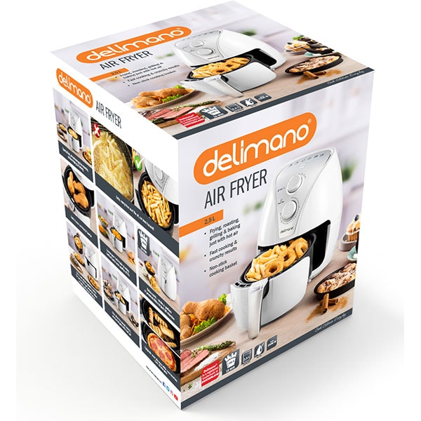 Friteuza cu aer cald DELIMANO 110051936, 2.5kg, 1500W, alb-argintiu