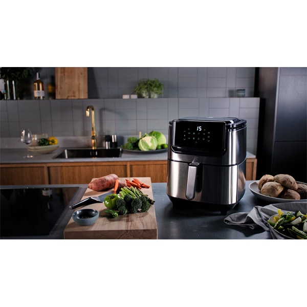 Friteuza cu aer cald ELECTROLUX Explore 6 E6AF1-6ST, 2kg, 5.4l, 1800W, argintiu-negru