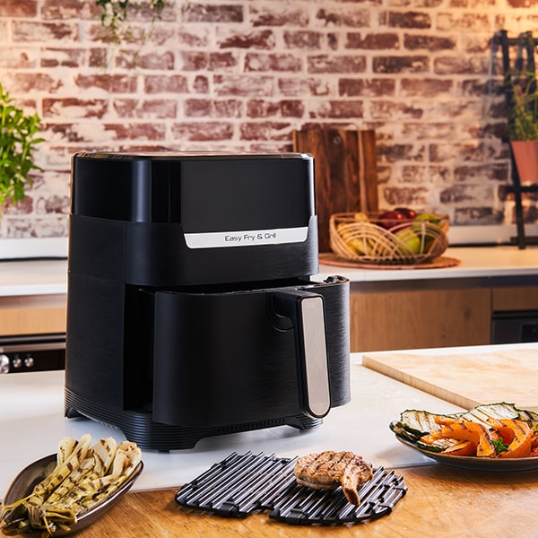 Friteuza cu aer cald TEFAL Easy Fry&Gril EY505815, 1.2kg, 4.2l, 1400W, negru-argintiu