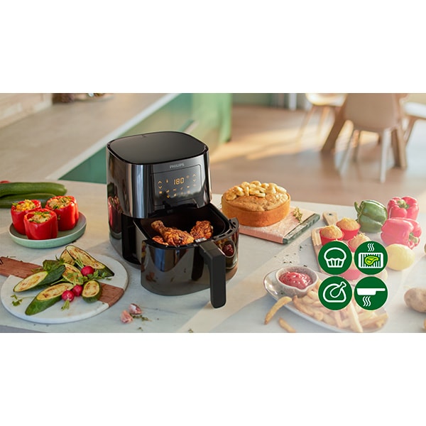 Friteuza cu aer cald PHILIPS Airfryer Essential HD9252/90, 0.8kg, 4.1l, 1400W, negru