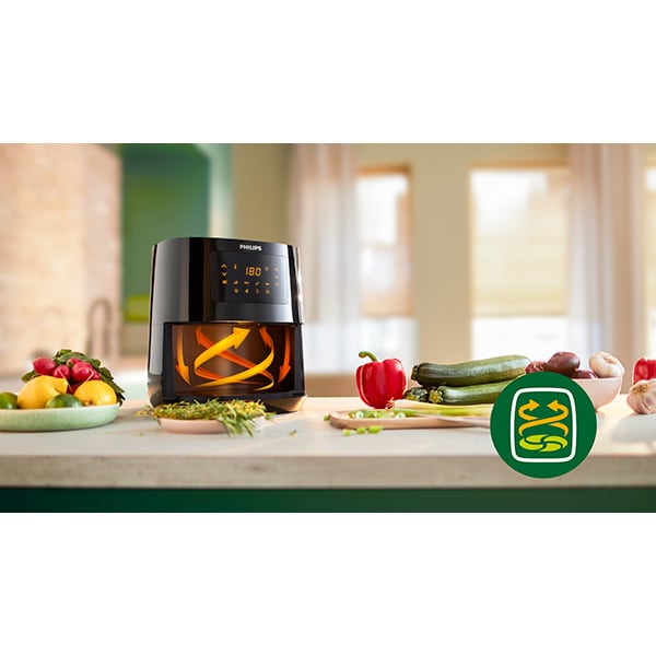 Friteuza cu aer cald PHILIPS Airfryer Essential HD9252/90, 0.8kg, 4.1l, 1400W, negru