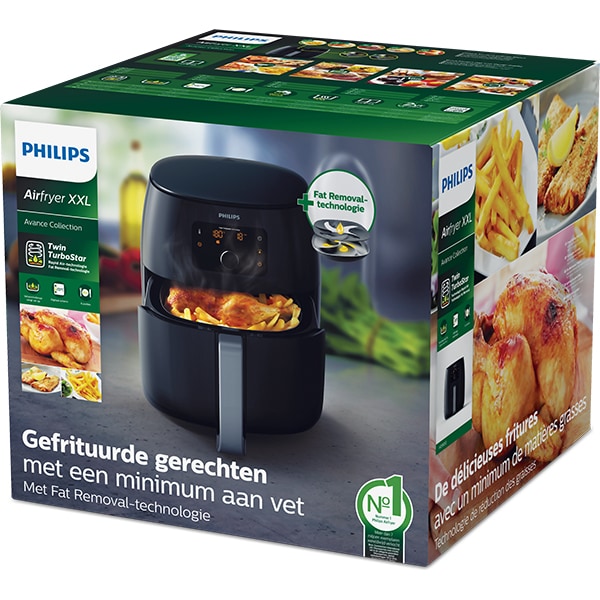 Friteuza cu aer cald PHILIPS Avance Collection Airfryer XXL HD9650/90, 1.4kg, 7.3l, 2225W, negru-argintiu