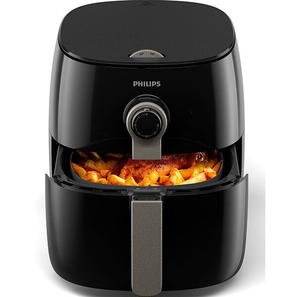 Friteuza cu aer cald PHILIPS Airfryer Viva Collection HD9721/10, 0.8kg, 4.1l, 1500W, Twin TurboStar, negru