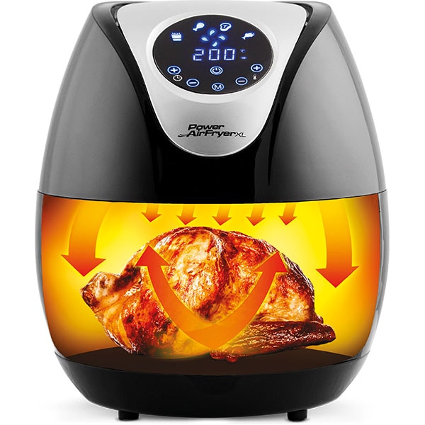 Aparat de gatit cu aer cald Power Air Fryer Deluxe MEDIASHOP M14265, 2.3l, 1350W, negru