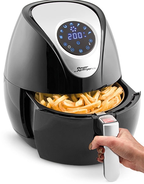 Aparat de gatit cu aer cald Power Air Fryer Deluxe MEDIASHOP M14266, 1500W, 3.2l, negru