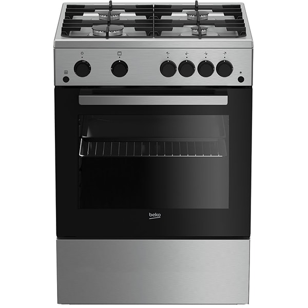 Aragaz BEKO FSGT62130DXO, 4 arzatoare, Gaz, L 60 cm, Grill, Rotisor, inox