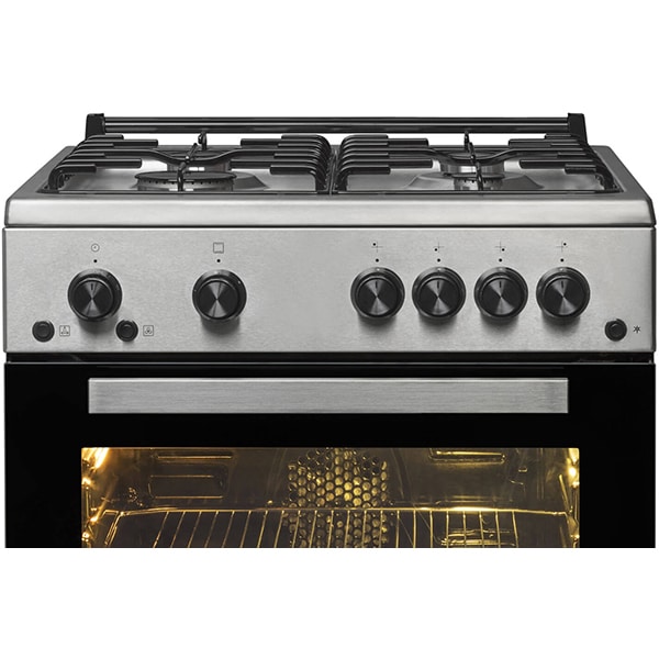 Aragaz BEKO FSHT62111GX, 4 arzatoare, Gaz, L 60 cm, Grill, Rotisor, inox