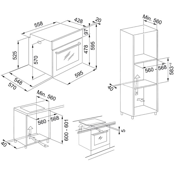Cuptor incorporabil FRANKE Smart FSM 86 H WH, Electric, Autocuratare Abur, 71 l, Clasa A, alb