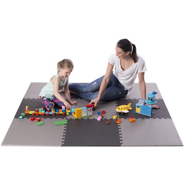 Covor protectie HMS MP12 Puzzle, 180 x 180  x 1.2 cm, negru-gri