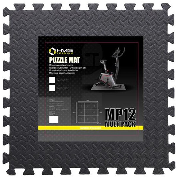 Covor protectie HMS MP12 Puzzle, 180 x 180  x 1.2 cm, negru-gri