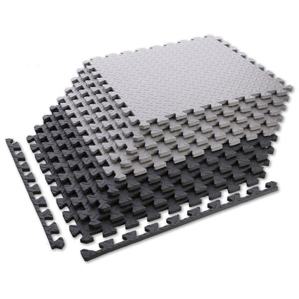 Covor protectie HMS MP12 Puzzle, 180 x 180  x 1.2 cm, negru-gri