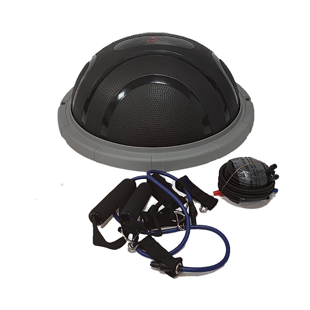 Minge echilibru bosu MYRIA MY7231, corzi elastice si pompa, D 60 cm, negru