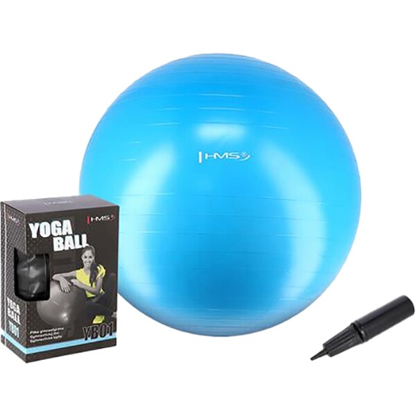 Minge fitness pentru gimnastica HMS YB01, 75 cm, albastru