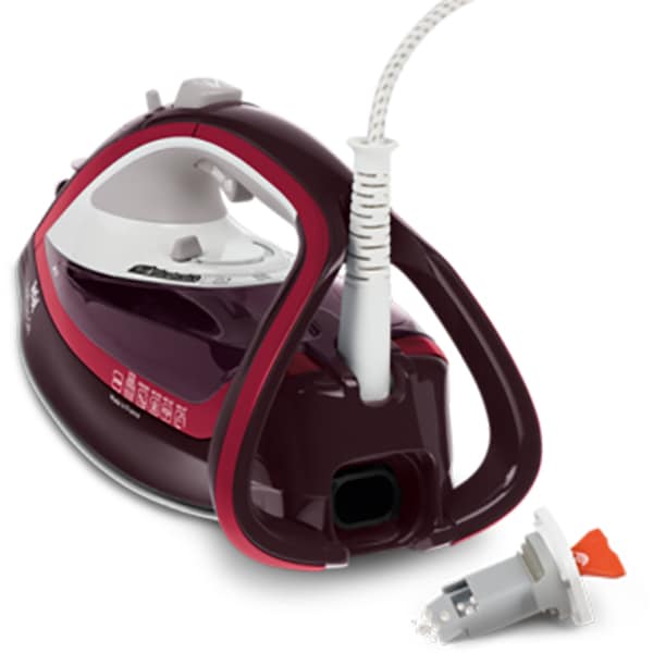 Fier de calcat TEFAL Turbo Pro FV5635E0, 2600W, 200g/min, 300ml, talpa Durilium AirGlide Autoclean, rosu-alb