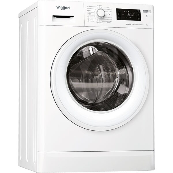 Masina de spalat rufe frontala slim WHIRLPOOL FWSG 71283 WV EE N, 6th Sense, 7 kg, 1200rpm, Clasa D, alb