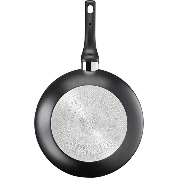 Tigaie wok TEFAL Unlimited G2551972, 28cm, aluminiu, Thermo Signal, negru