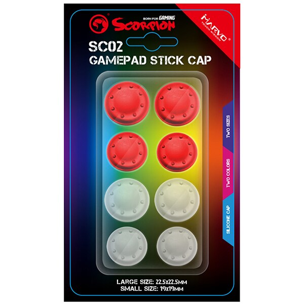 Set 8 accesorii MARVO SC-02 pentru Controllere, rosu-alb