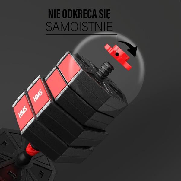 Gantere HMS SGC40, 41kg, negru-rosu