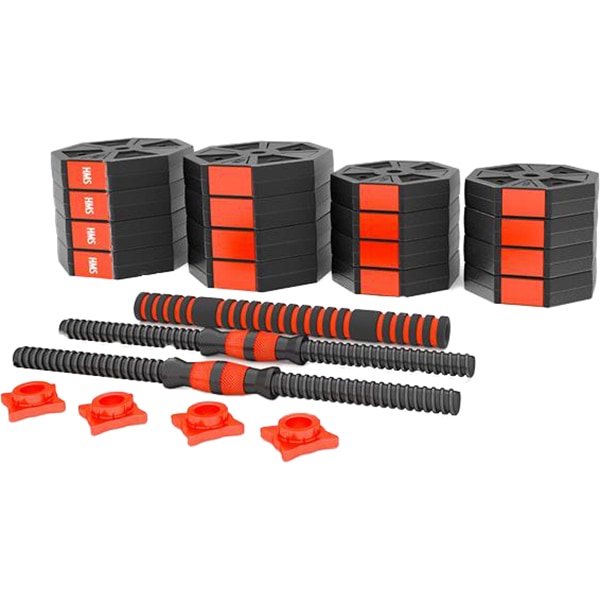 Gantere HMS SGC40, 41kg, negru-rosu
