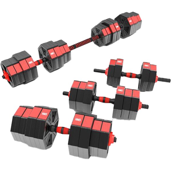 Gantere HMS SGC40, 41kg, negru-rosu