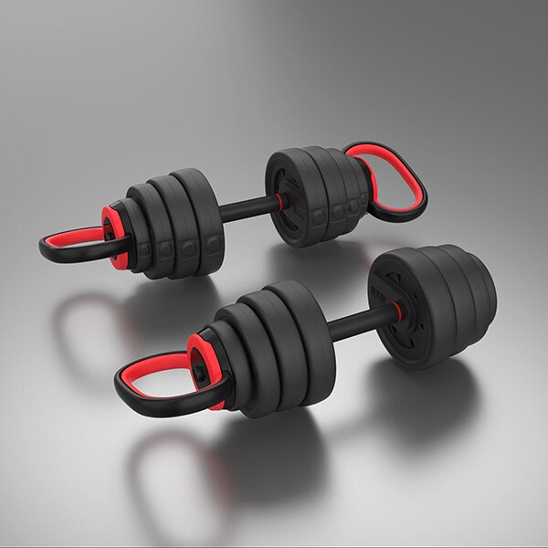Set gantera HMS SGX130, 31.5kg, negru-rosu