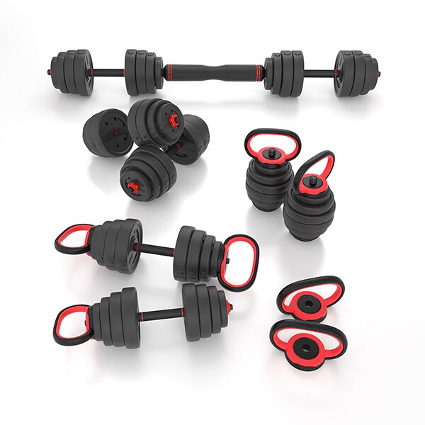 Set gantera HMS SGX130, 31.5kg, negru-rosu