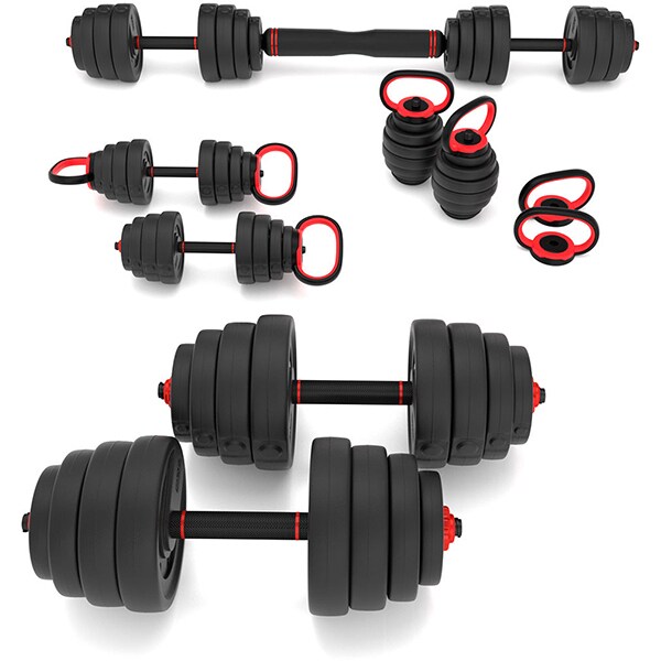 Set gantera HMS SGX130, 31.5kg, negru-rosu