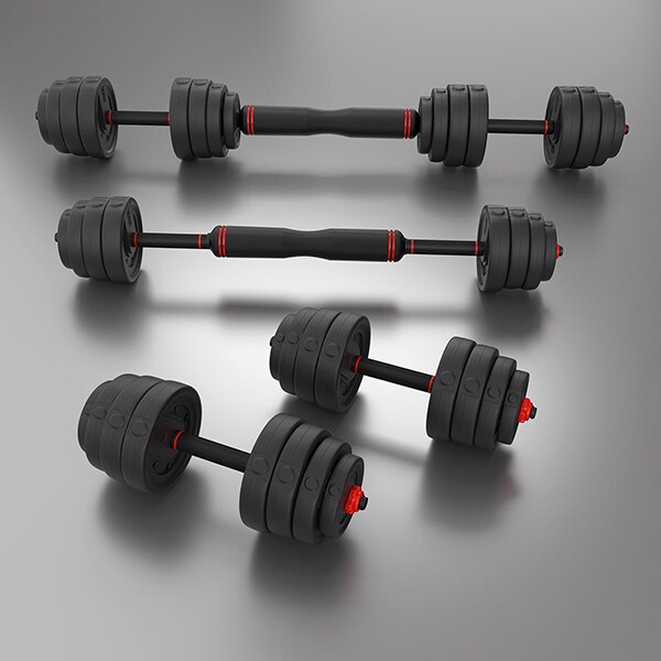 Set gantera HMS SGX130, 31.5kg, negru-rosu