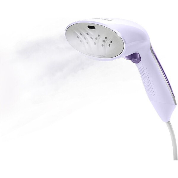 Aparat de calcat vertical PHILIPS Steam&Go Plus GC360/30, 1200W, 70ml, SmartFlow, alb-mov