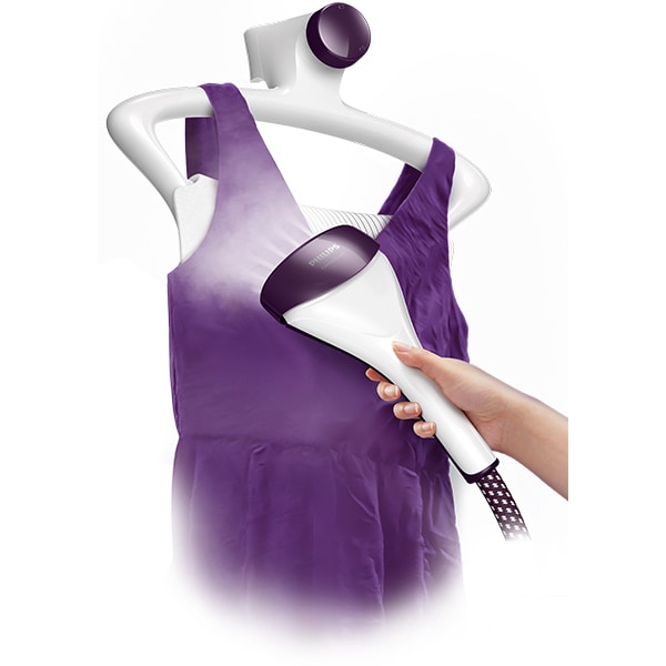Aparat de calcat vertical PHILIPS ComfortTouch GC552/40, 1800W, 1.8l, alb-roz