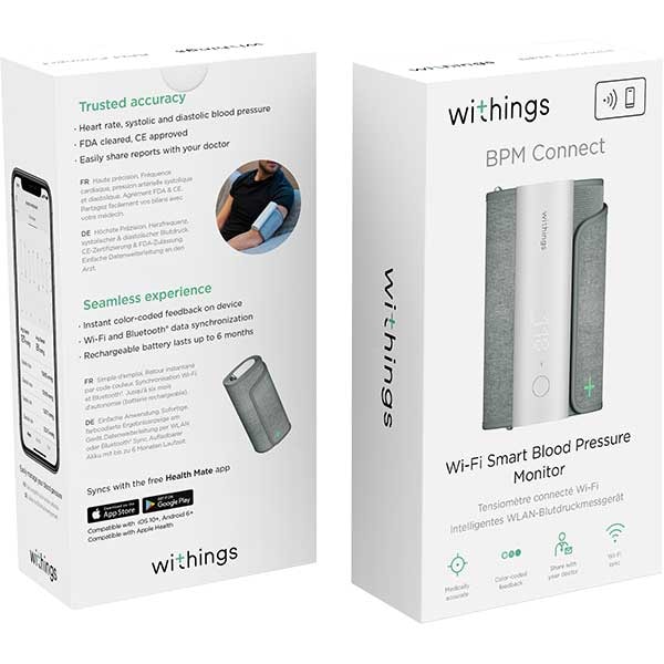 Tensiometru digital WITHINGS BMP Connect WPM05-ALL-INTER, argintiu