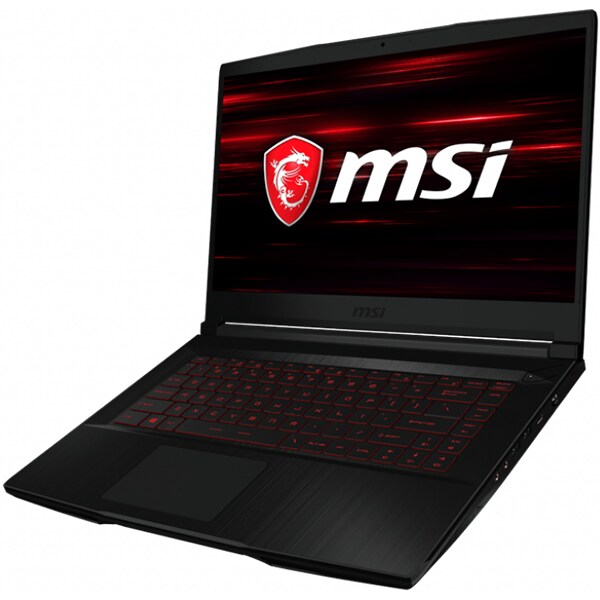 Laptop Gaming MSI GF63 8SC, Intel Core i7-8750H pana la 4.1GHz, 15.6" Full HD, 8GB, SSD 256GB, NVIDIA GeForce GTX 1650 4GB, Free Dos