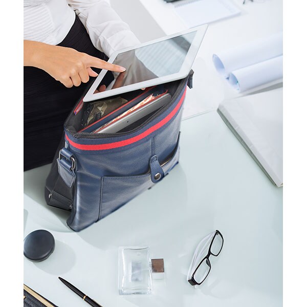 Geanta pentru tableta 7-8", PROMATE tabPak-S, piele, albastru