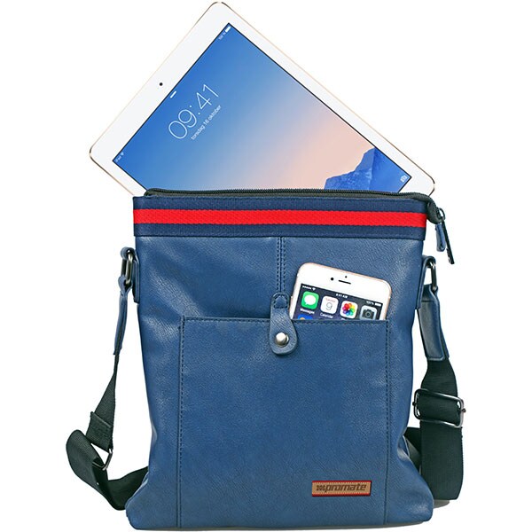 Geanta pentru tableta 7-8", PROMATE tabPak-S, piele, albastru