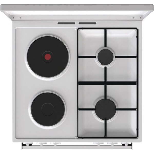Aragaz GORENJE K6121WG, 4 arzatoare, Gaz + Electric, L 60 cm, Grill, alb