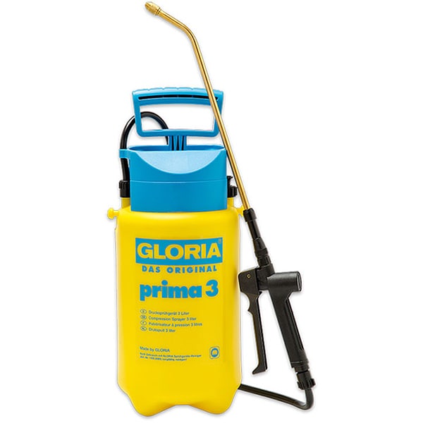 Pompa de stropit GLORIA Prima 3, 3L, 3 bar, lance din alama, garnituri NBR, galben