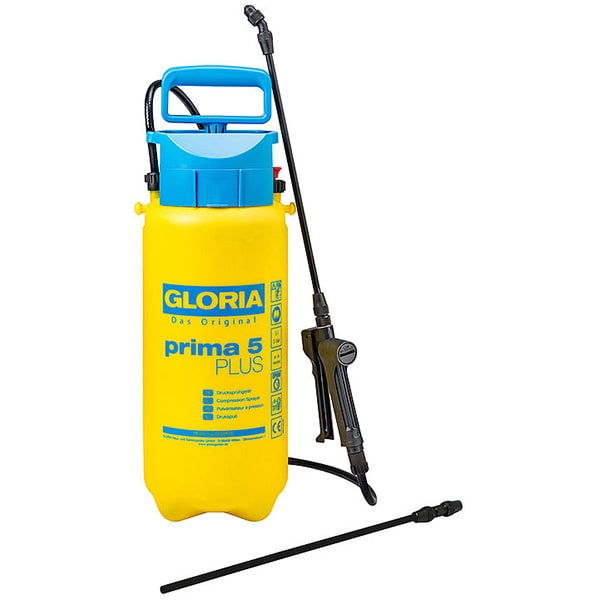 Pompa de stropit GLORIA Prima 5 PLUS, 5L, 3 bar, lance extensie 40 cm, garnituri EPDM, galben