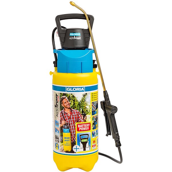 Pompa de stropit GLORIA & AutoPump, 5L, 1.5 bar, lance din alama, garnituri NBR, galben