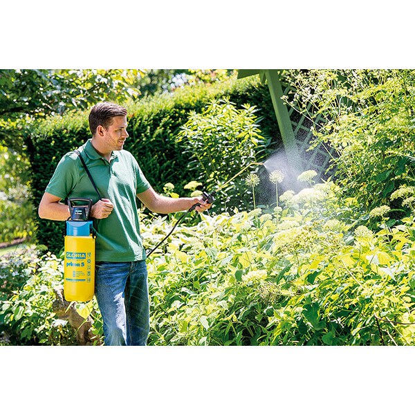 Pompa de stropit GLORIA & AutoPump, 5L, 1.5 bar, lance din alama, garnituri NBR, galben