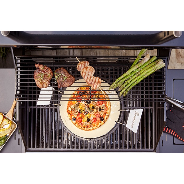 Gratar pe gaz LANDMANN Triton 4.1 maxX, 65 x 44 cm, 4 + 1 arzatoare, 4 role, negru