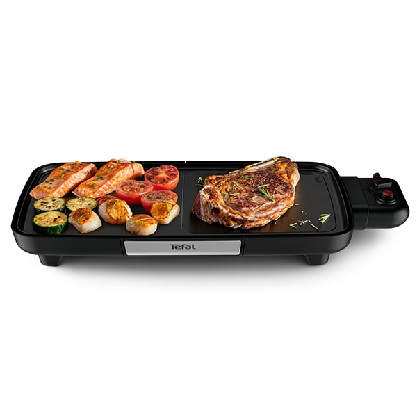 Gratar electric TEFAL Plancha Booster CB641810, 2220W, negru